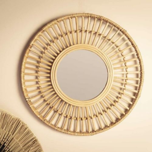 Miroir en rotin Mago