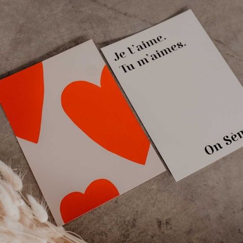 Mini affiche A5 Big Love Rouge/Nude