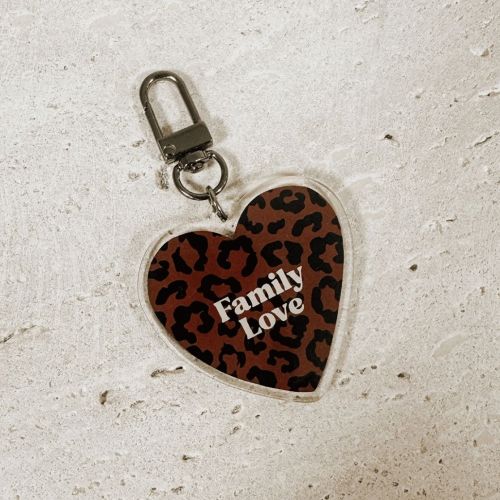 Porte-clé Léopard « Family Love »