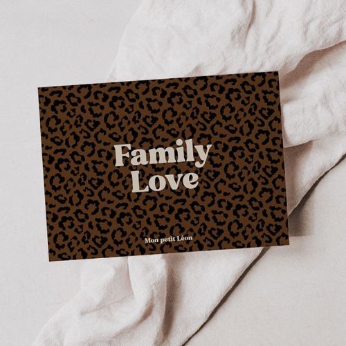 Carte postale « Family Love » léopard