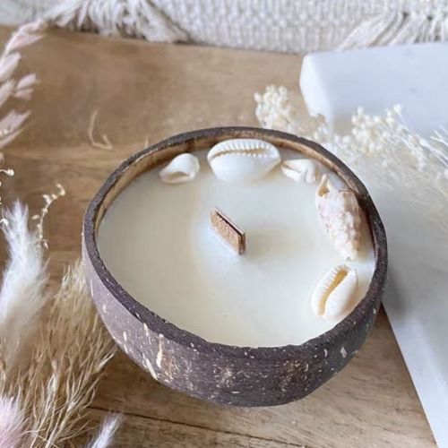 Bougie noix de coco senteur Monoï & coquillages