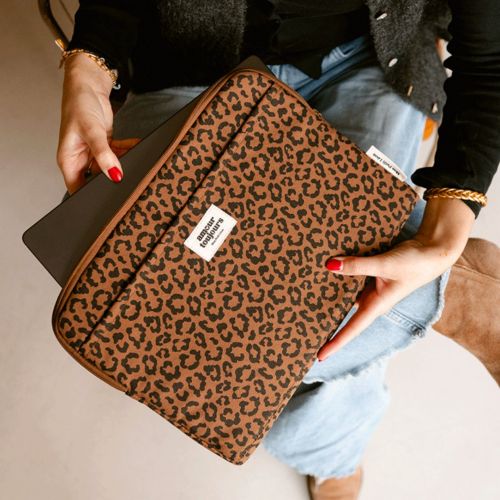 Housse ordinateur léopard 