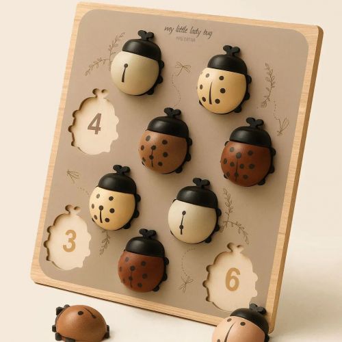 Puzzle en bois Petite Coccinelle - Jeu Montessori