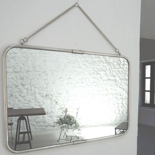 Miroir Barbier en laiton argenté