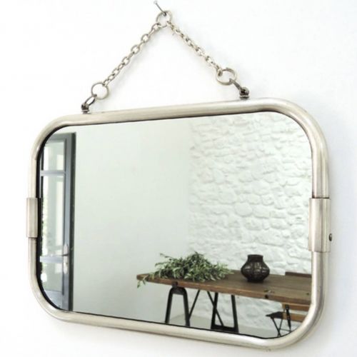 Miroir Barbier rectangulaire en nickel argenté