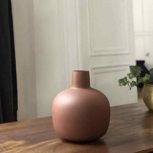 Vase Bonbonne en métal Terracotta
